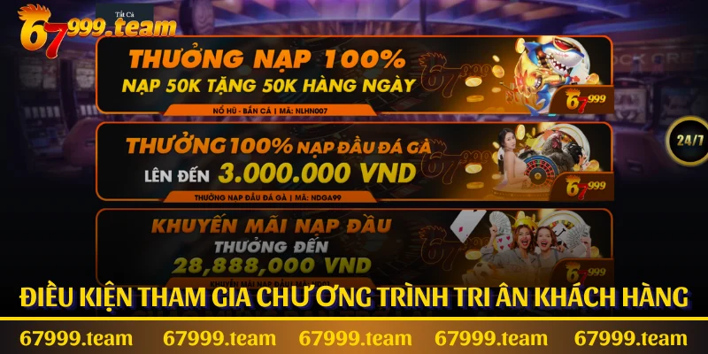 Điều kiện tham gia chương trình tri ân khách hàng